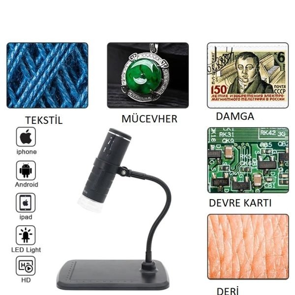 YeniTech-1000xDijital Wifi Led Kablosuz Profesyonel Mikroskop