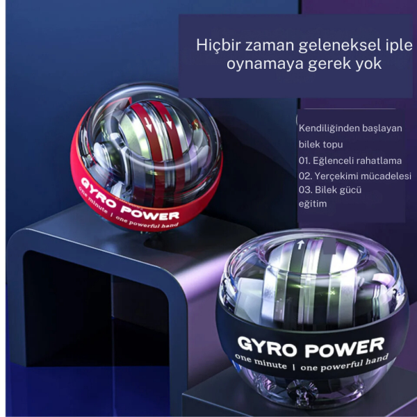 El Bilek Egzersizi Bilek Güçlendirme Topu Fizyoterapi El Topu Kol Bilek Kuvvet Aleti Gyro Ball