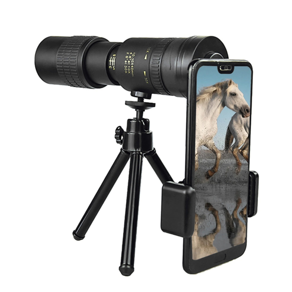YeniTech-10-300x40mm Monoküler Teleskop-Evrensel Telefon Klipsi-Tripod