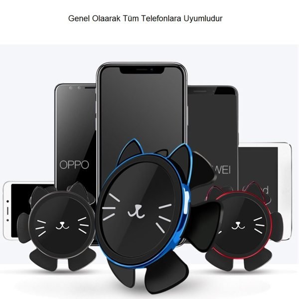 YeniTech-Araç İçi  Telefon Tutucu Direksiyon Telefon Tutucu Pratik Şık Mıknatıslı Manyetik Telefon Tutucu