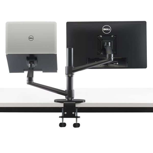 YeniTech-2li Led Tv Monitör Full Çelik Hareketli Masa Tutucu